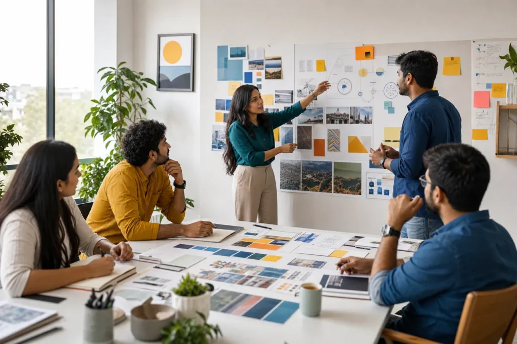 Marketing team connecting campaign channels during an integrated planning session.