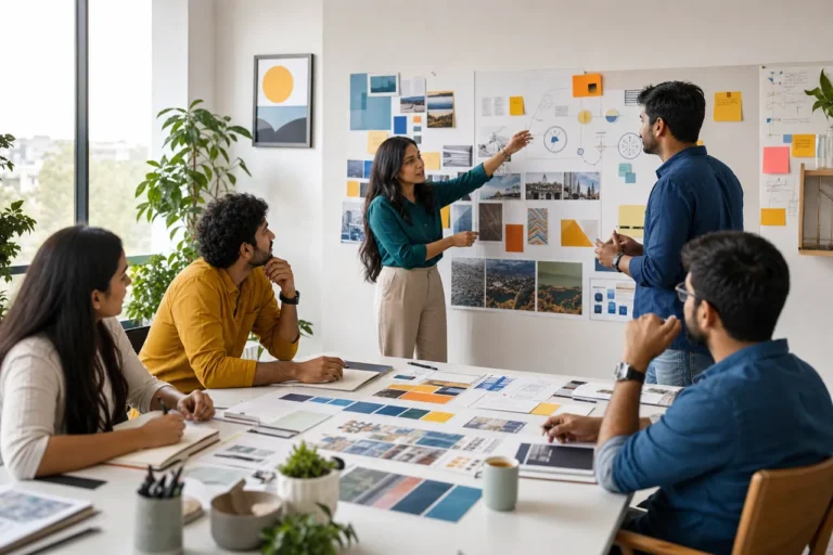 Marketing team connecting campaign channels during an integrated planning session.
